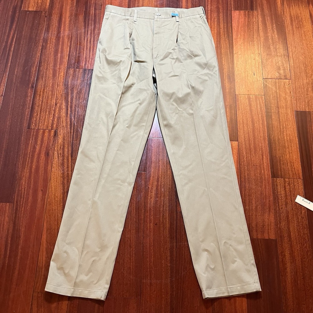 Wrangler Riata Pants Mens 36x36 Fits 36x37 Tan Pleated Casaul Preppy Work 95GO